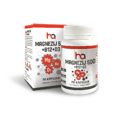 HA MAGNEZIJ 500 + B12 + D3 A30